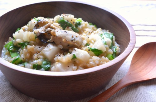 牡蠣とかぶの玄米リゾット2